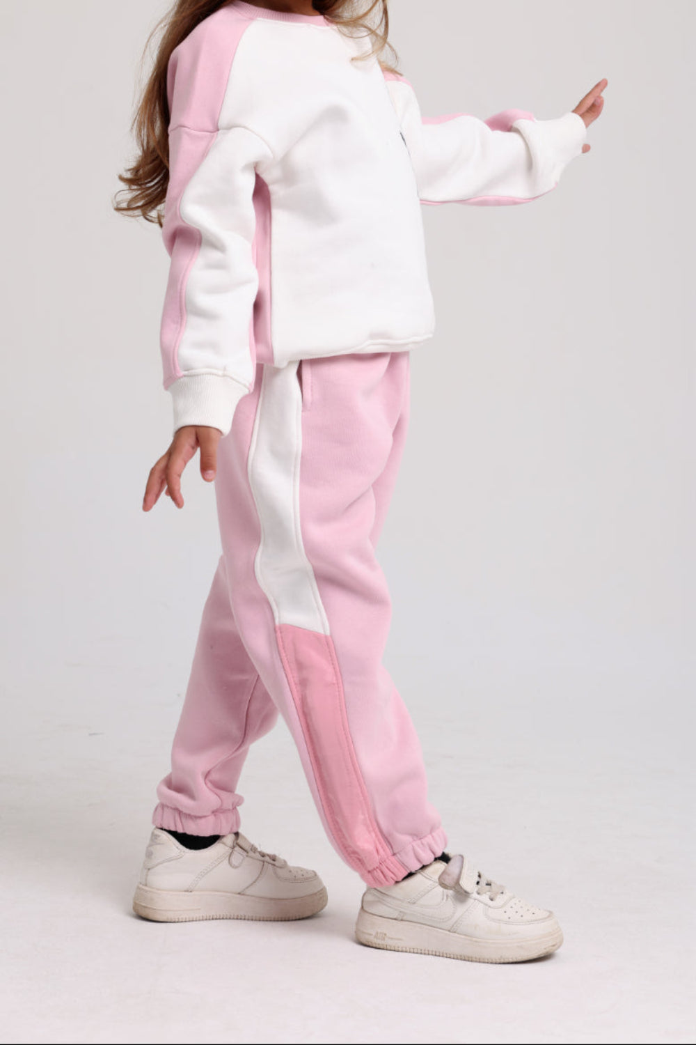 girls cotton sweat pants – pink