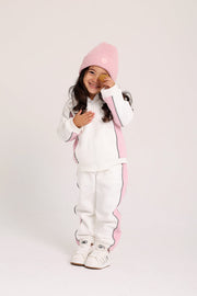 unisex baby cotton outfit set – offwhite & pink