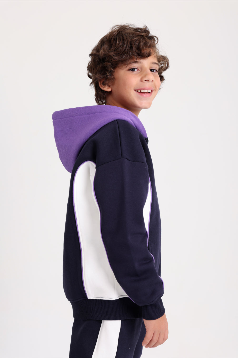 unisex cotton hoodie – navy with peace sign print