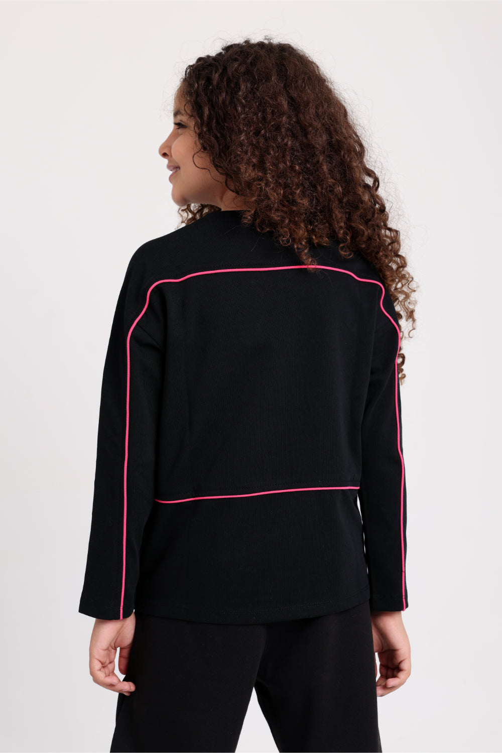 girls cotton t-shirt black with "play couture" print