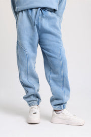 unisex cotton sweat pants – baby blue