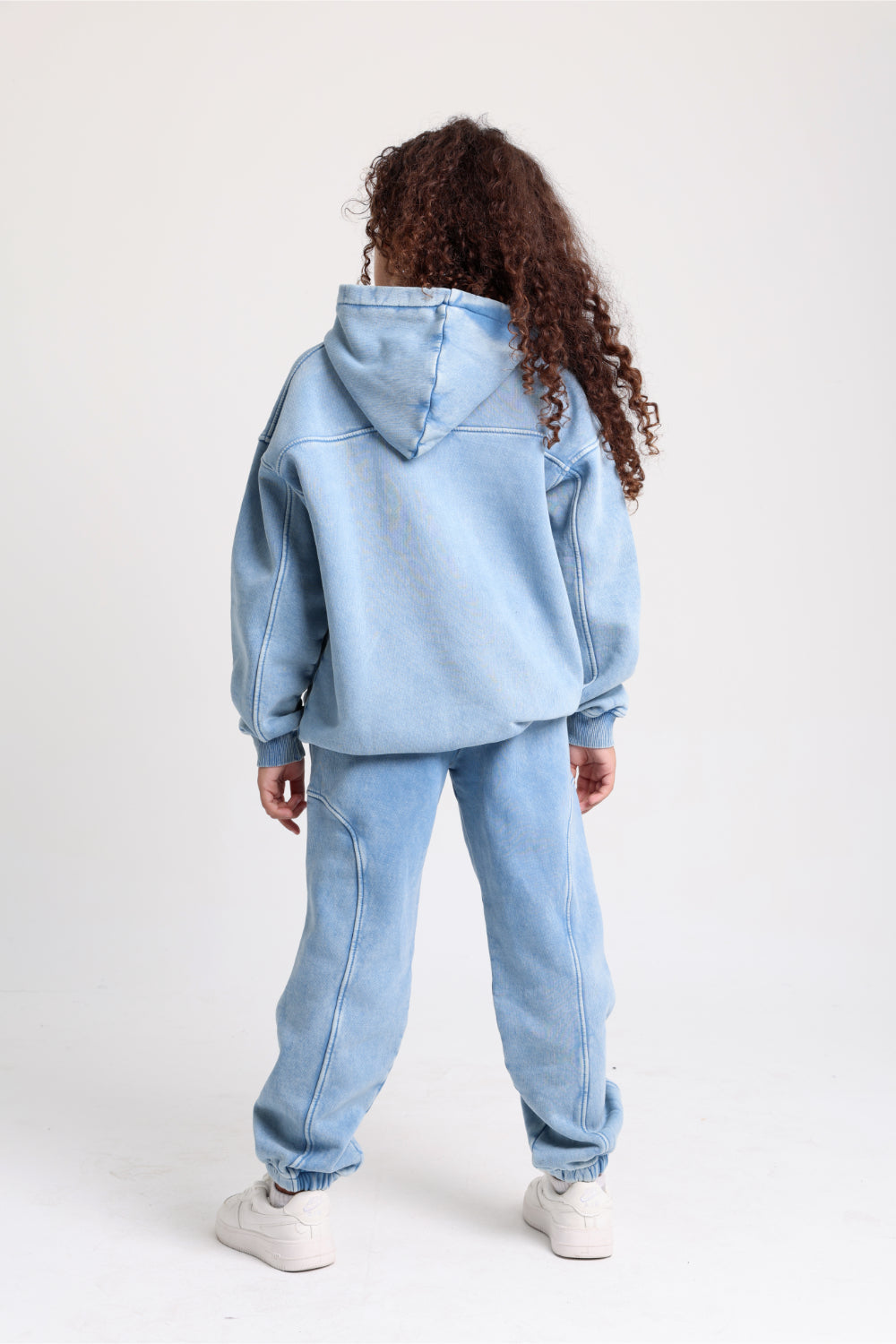 unisex cotton hoodie – baby blue with "play like a champion" print