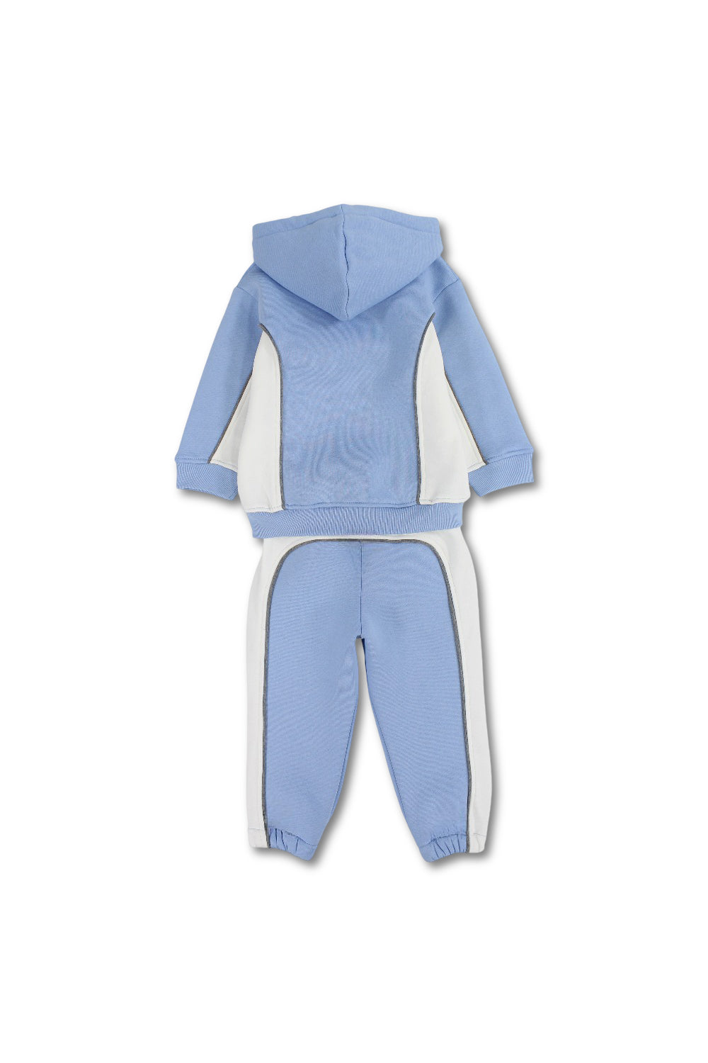 unisex baby cotton outfit Set – baby blue with elephant print