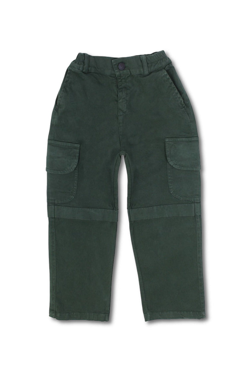 unisex gabardine cargo pants – dark green