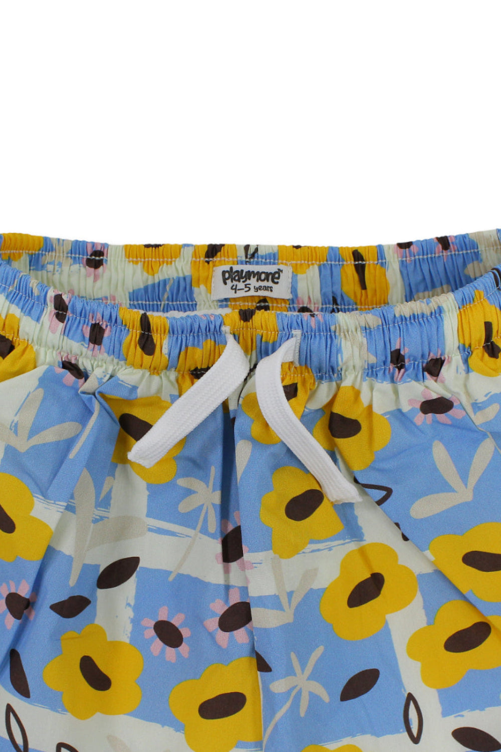 girls cotton skirt – baby blue with flowers print
