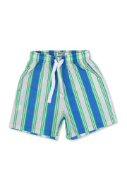 boys cotton shorts – blue & offwhite
