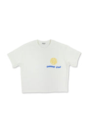 unisex cotton t-shirt – offwhite with "summer crew" print