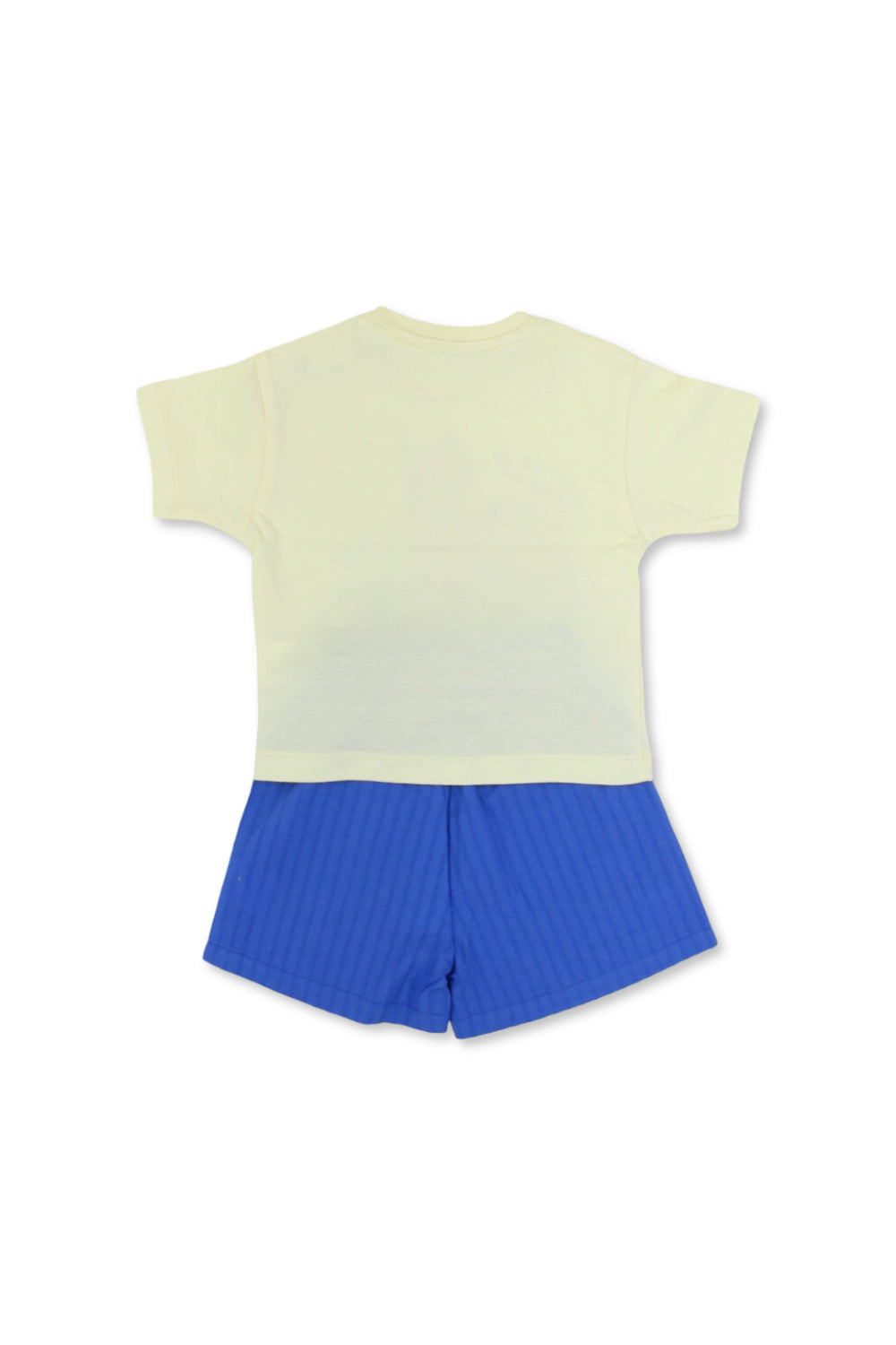 baby boys cotton outfit set – yellow & blue with tiger print
