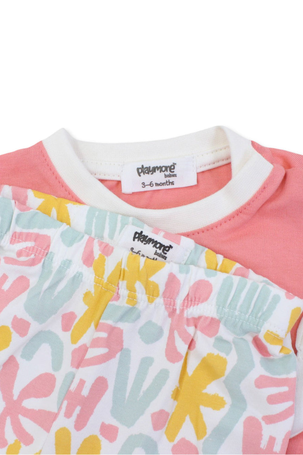 baby girls cotton outfit set – watermelon with "bloom little flower" print