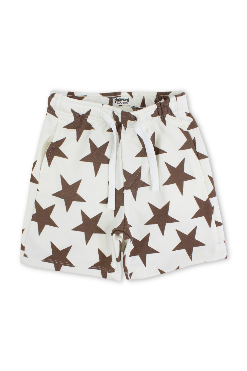 boys cotton shorts – off-white with stars print