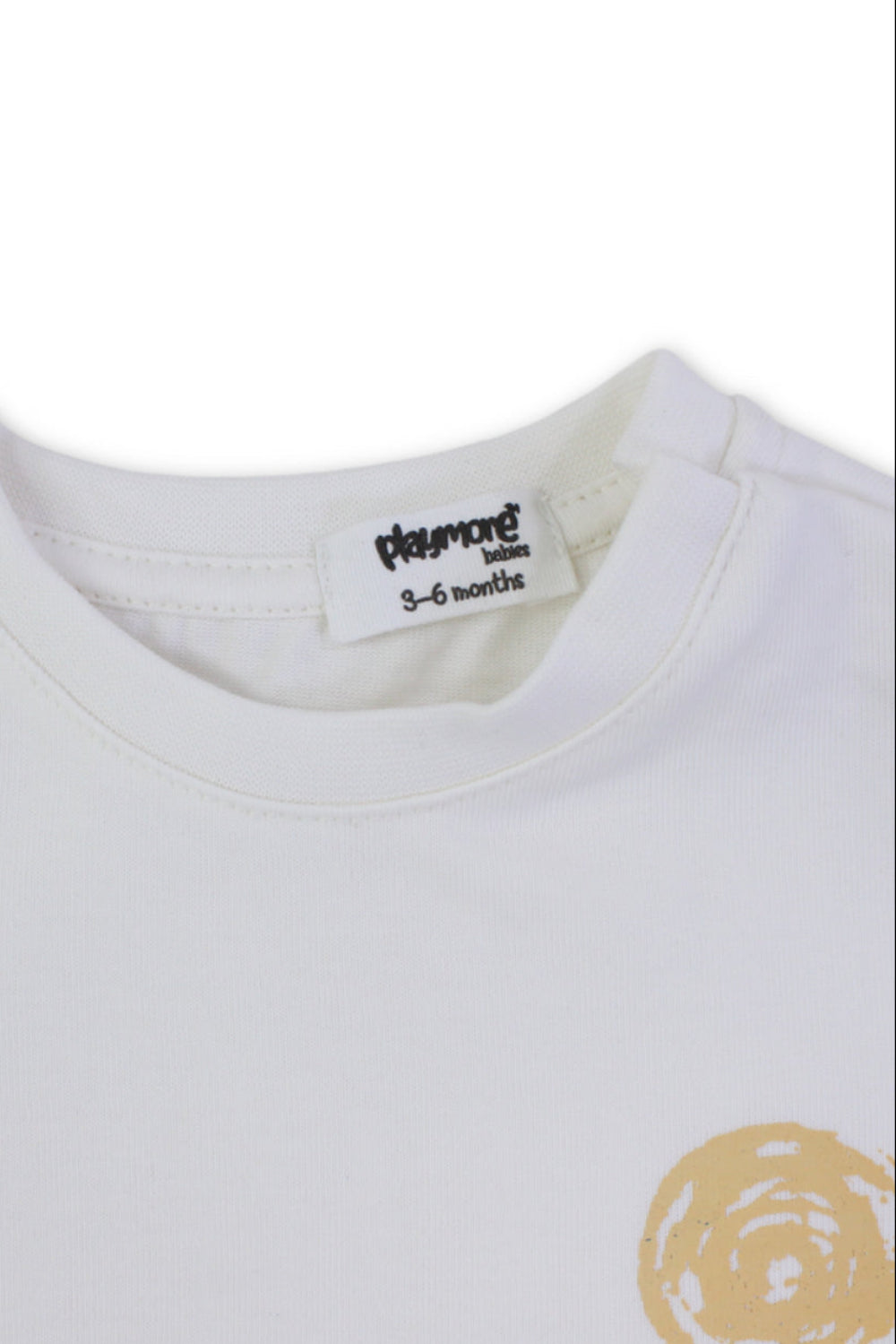 unisex baby cotton t-shirt – off-white with "summer crew" print