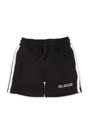 boys cotton short – brown with "get out side" print