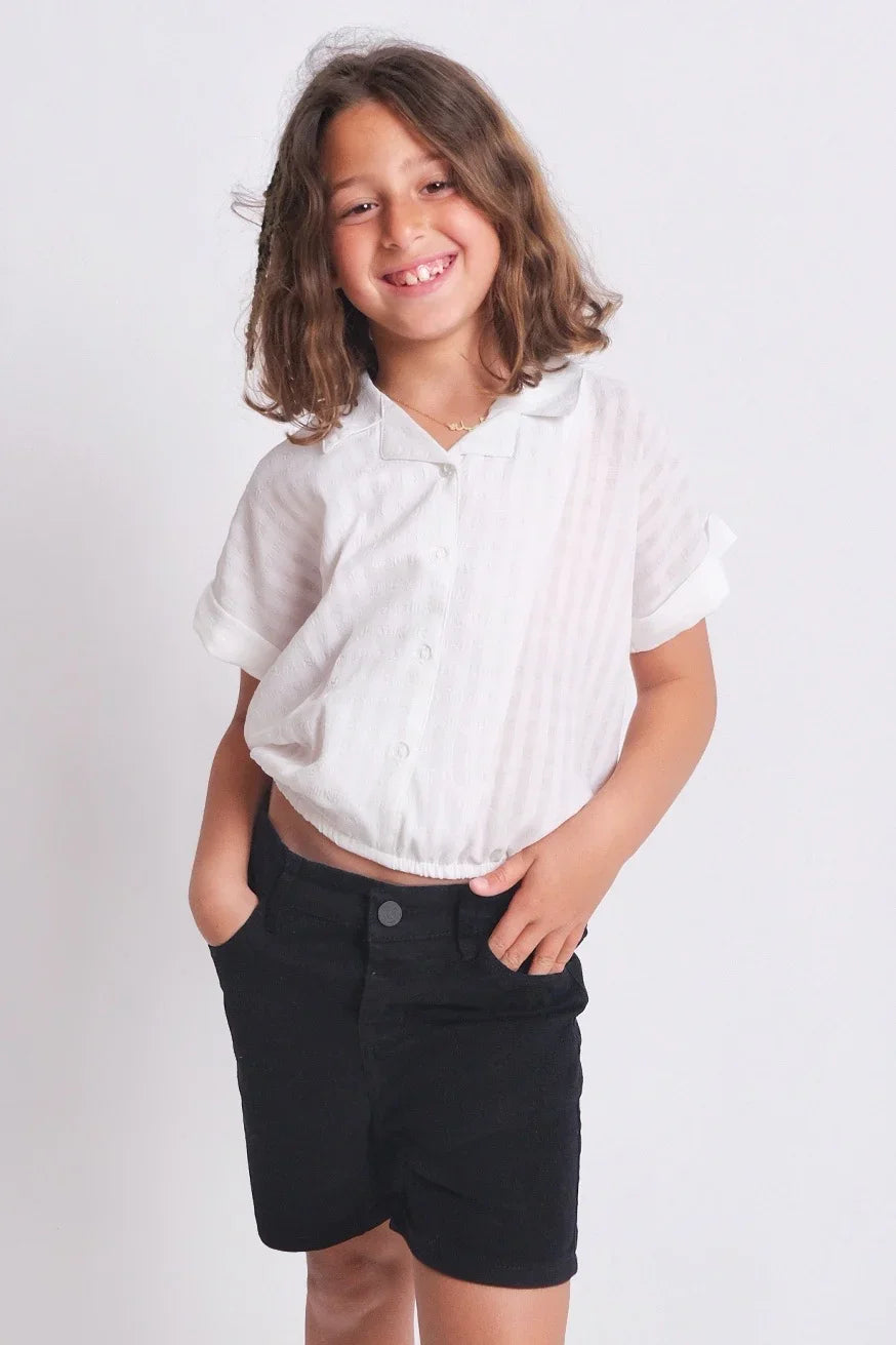 black gabardine shorts - playmore