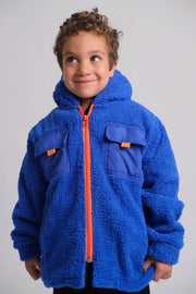 unisex blue long-sleeved teddy jacket - playmore