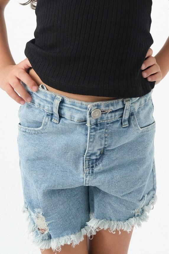 blue ripped jean shorts - playmore