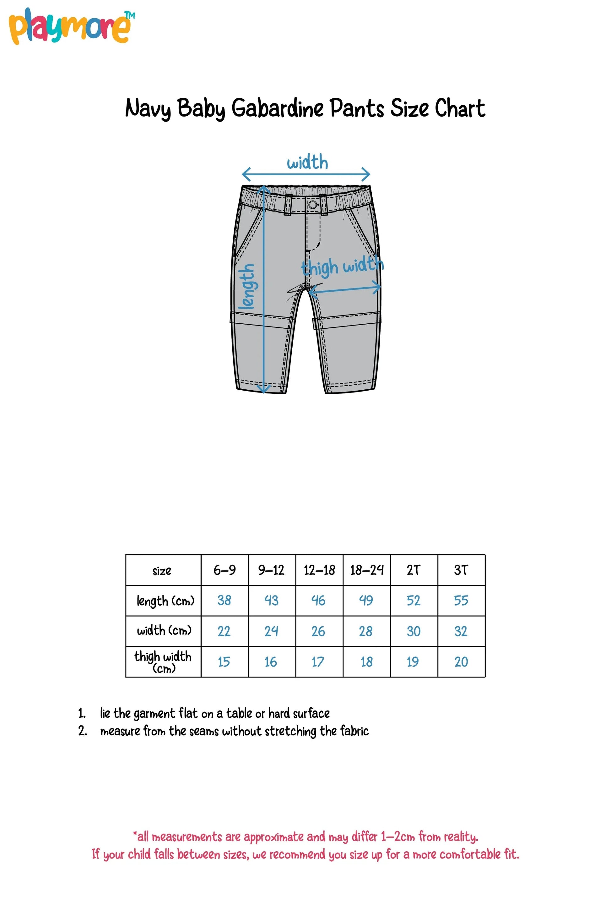 unisex baby navy gabardine pants - playmore