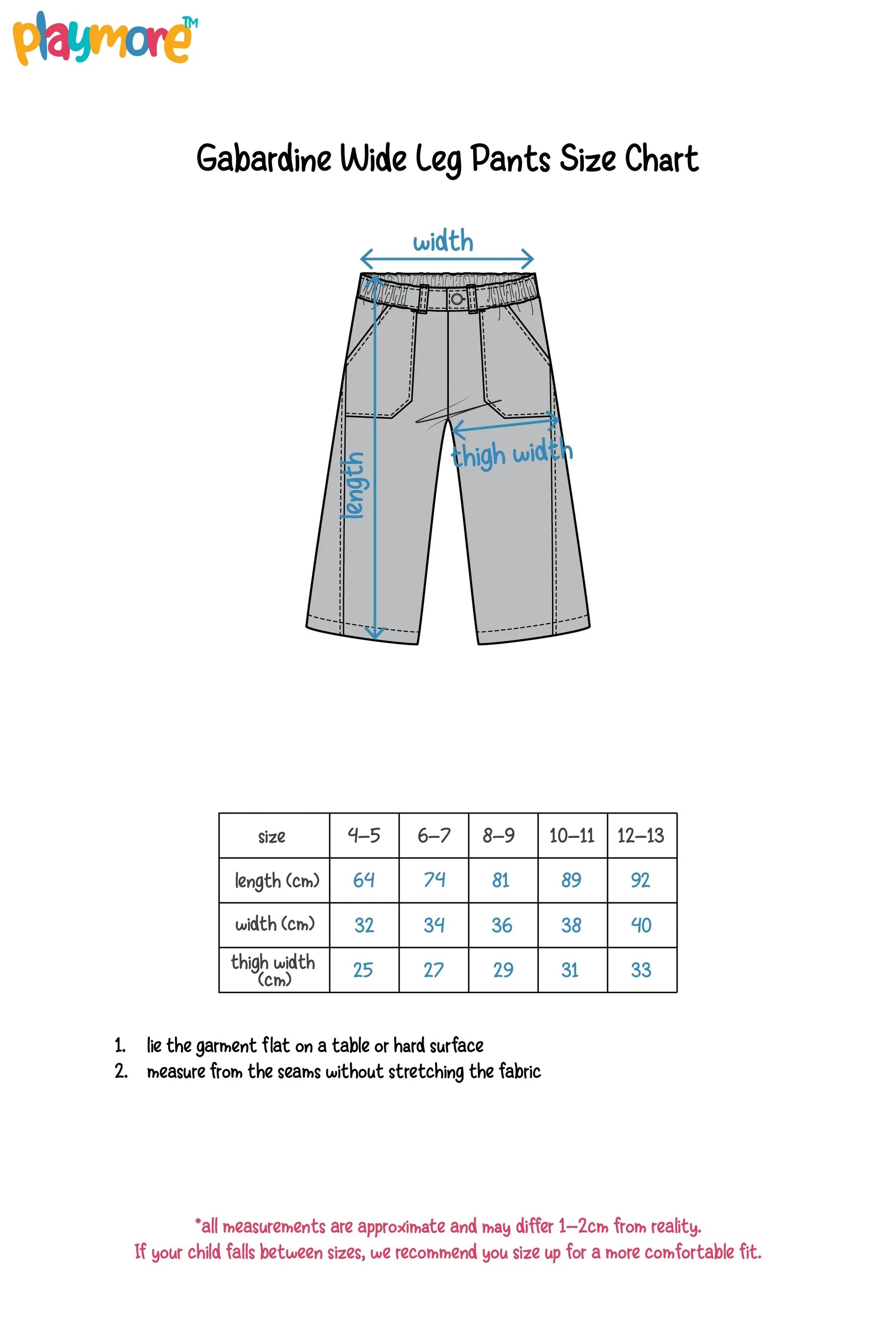 girls printed gabardine pants – offwhite with flowers - playmore