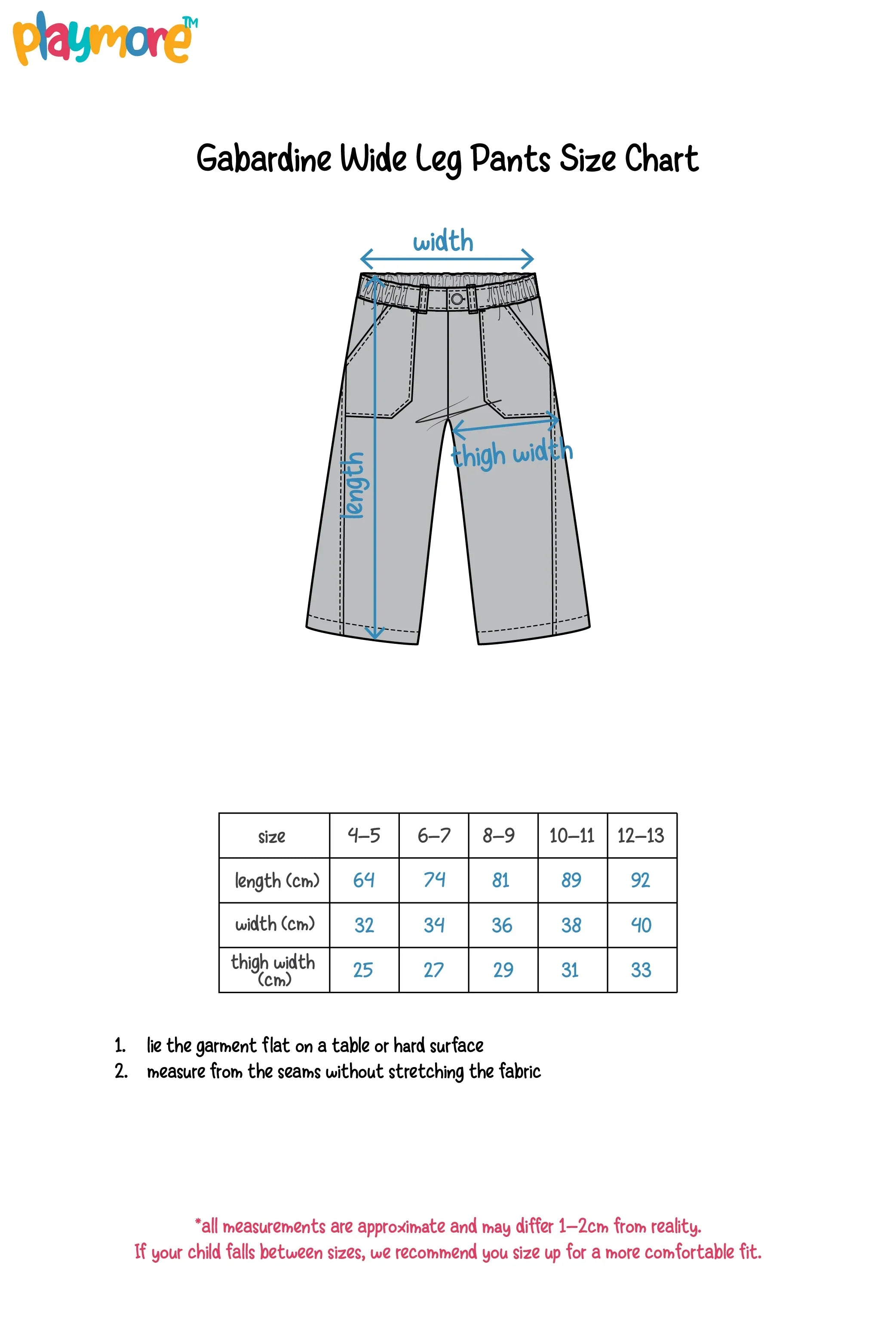 girls printed gabardine pants – offwhite with flowers - playmore