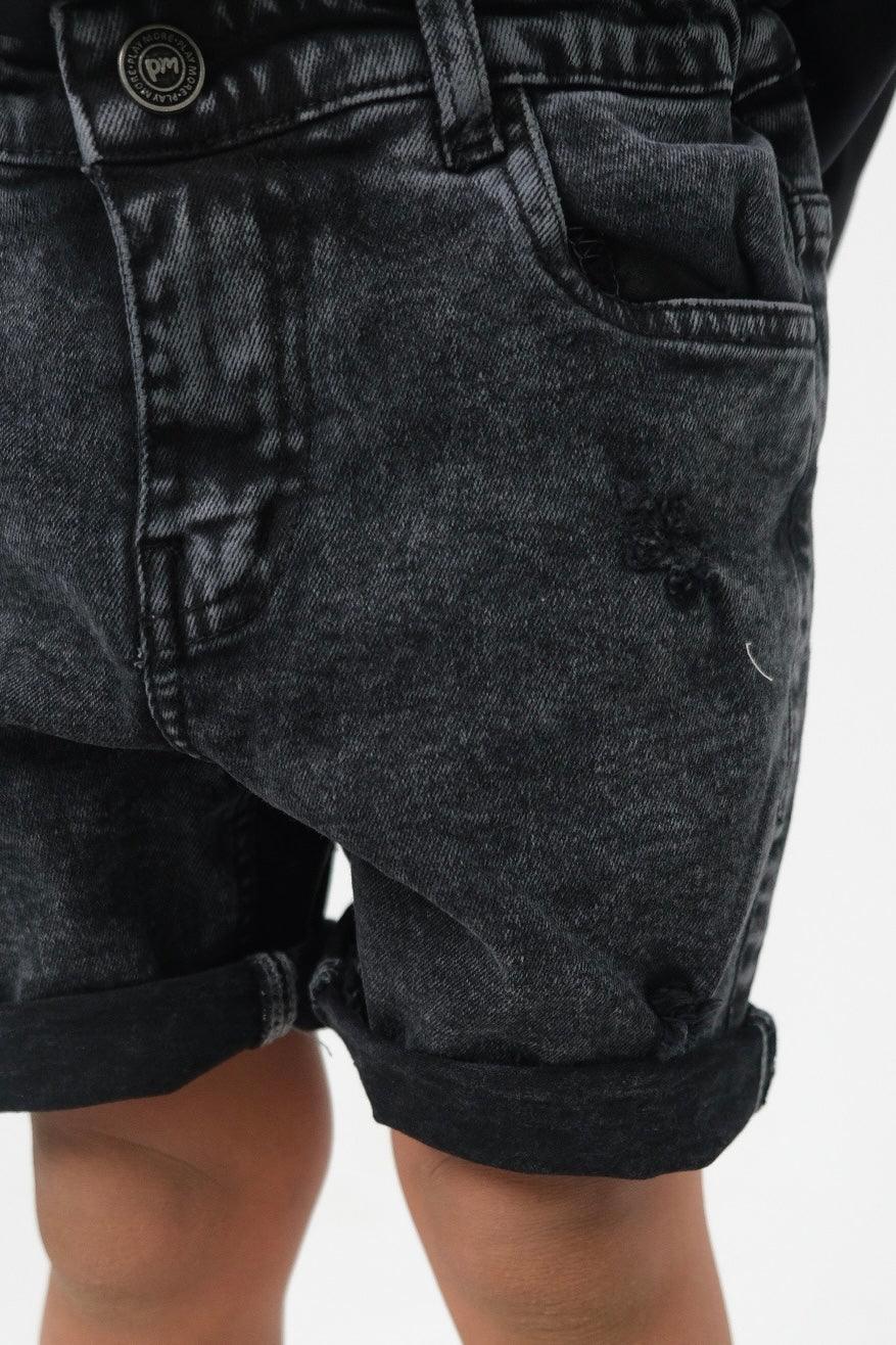 black jean shorts - playmore