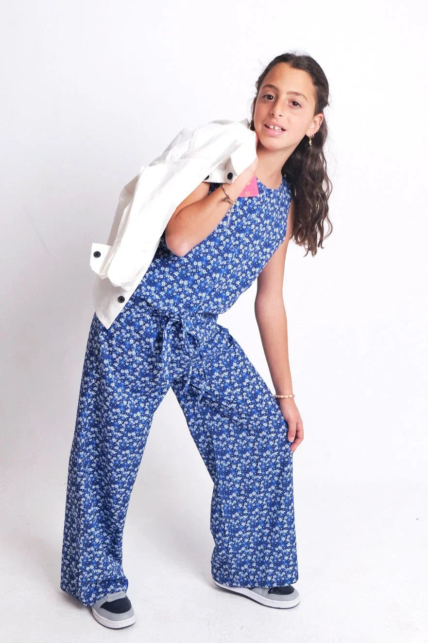 printed tie hem sleeveless blouse - playmore