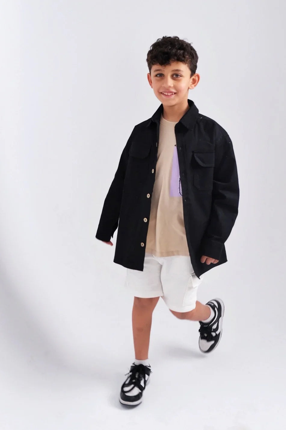 charcoal long-sleeved overshirt - playmore