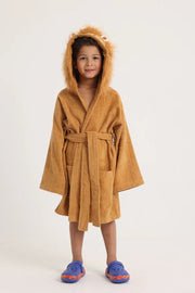 unisex swim robe – brown lion sleeves - playmore