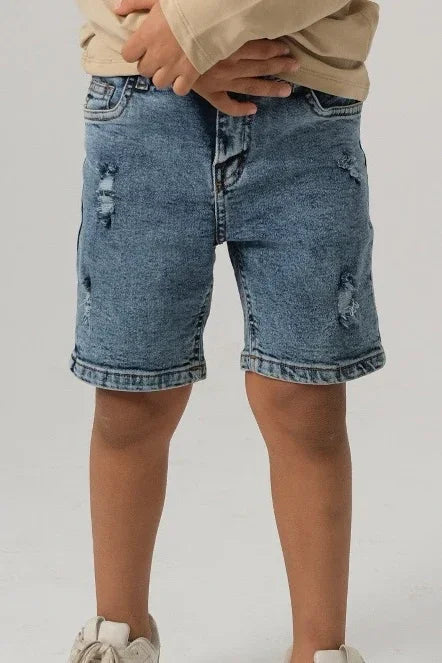 ripped blue jean shorts - playmore