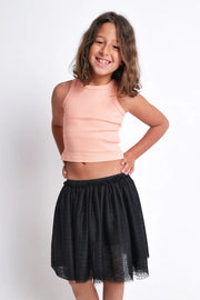 salmon cropped ribbed tank top - playmore