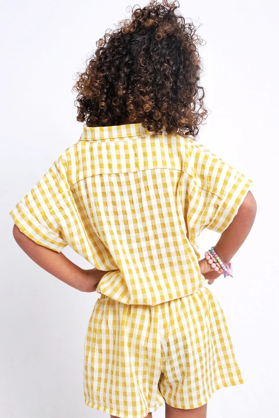 yellow checkered shorts - playmore