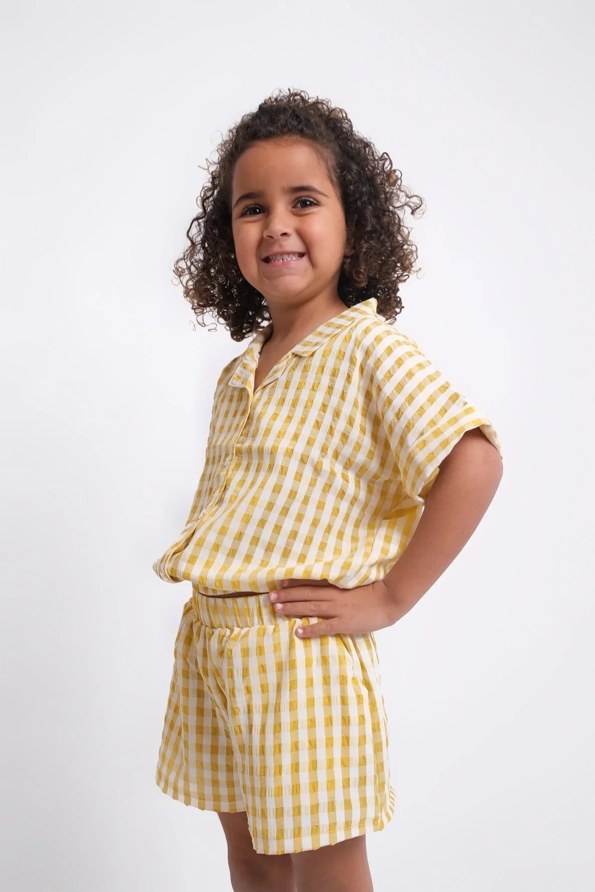 yellow checkered shorts - playmore