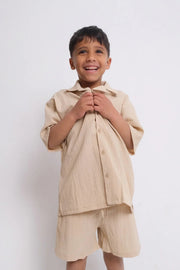unisex beige 2-piece outfit set - playmore