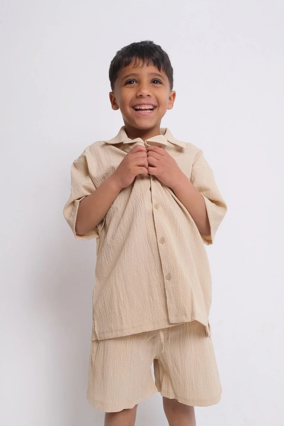 unisex beige 2-piece outfit set - playmore