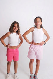 fuchsia gabardine shorts - playmore