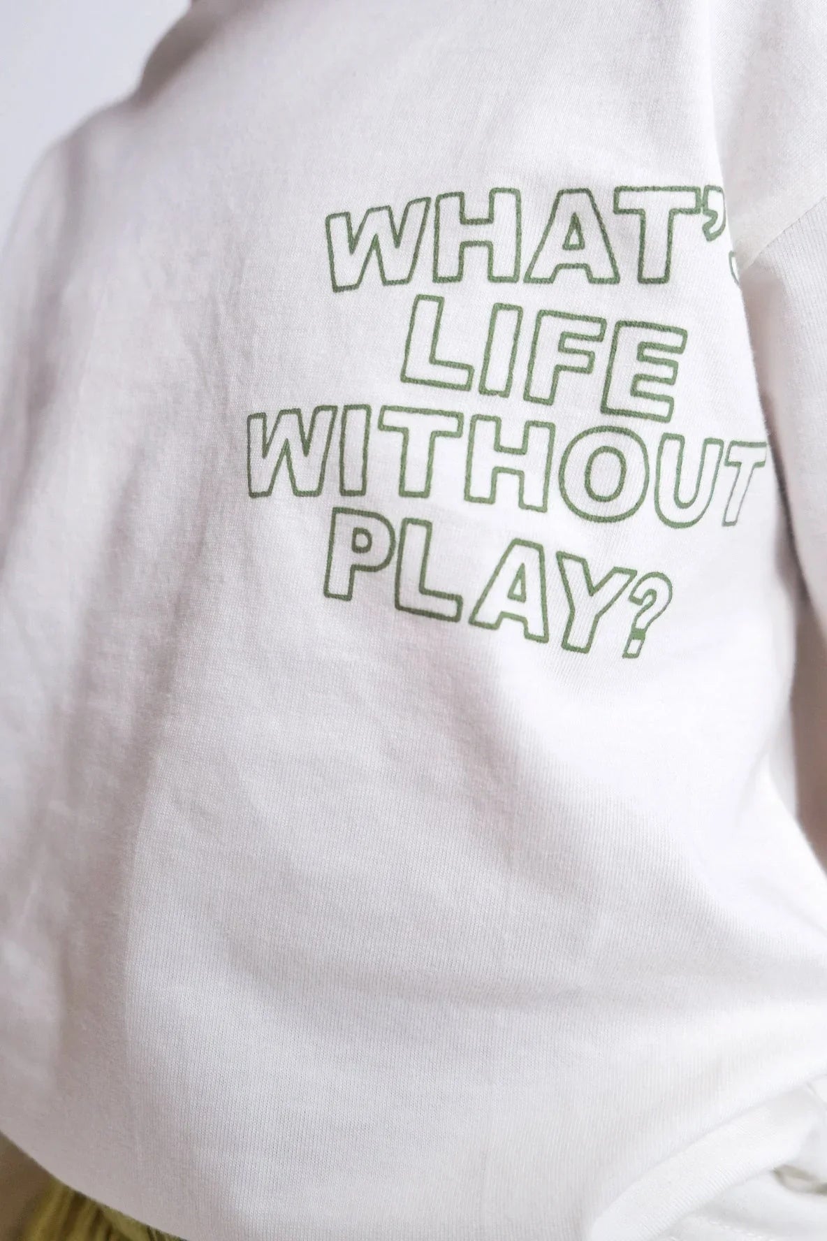 "what's life without play" long-sleeved hooded t-shirt - playmore