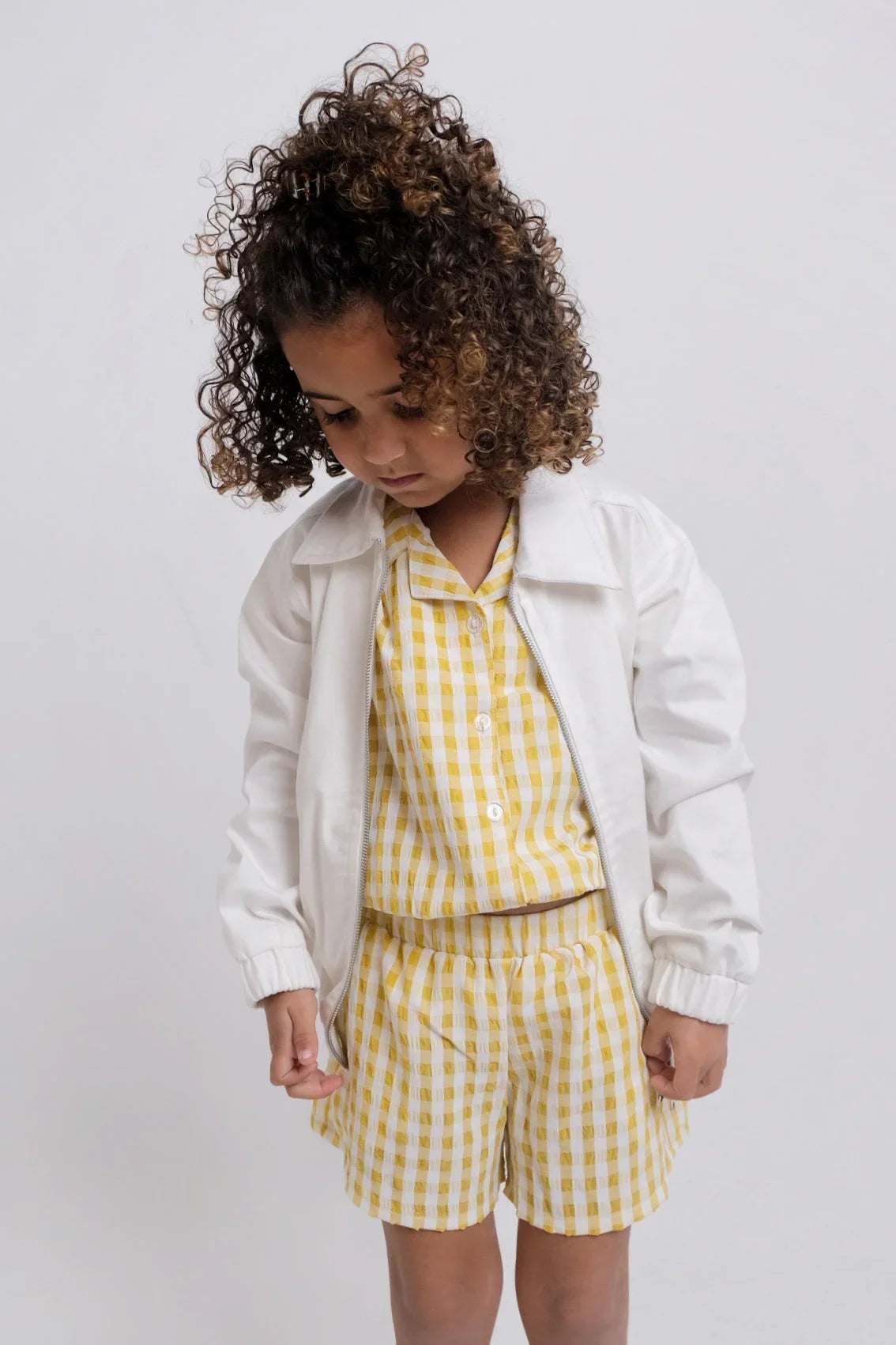yellow checkered shorts - playmore