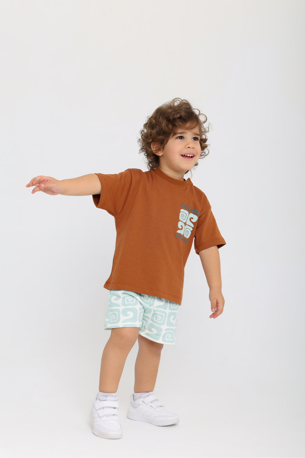 boys cotton shorts – printed mint