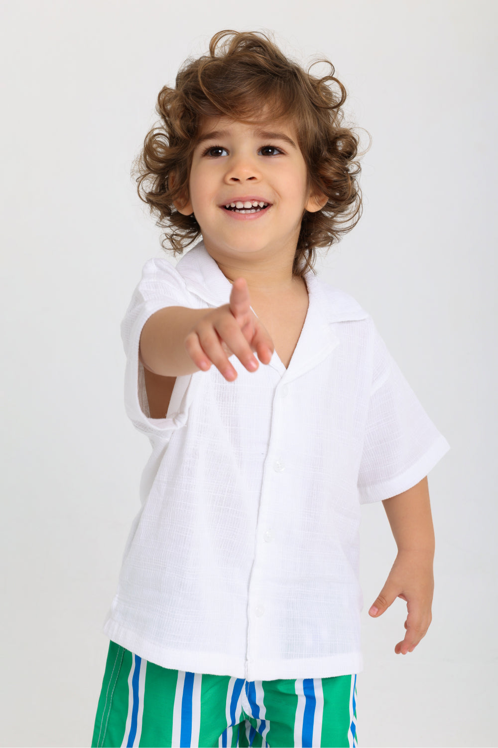 baby boys linen shirt – white