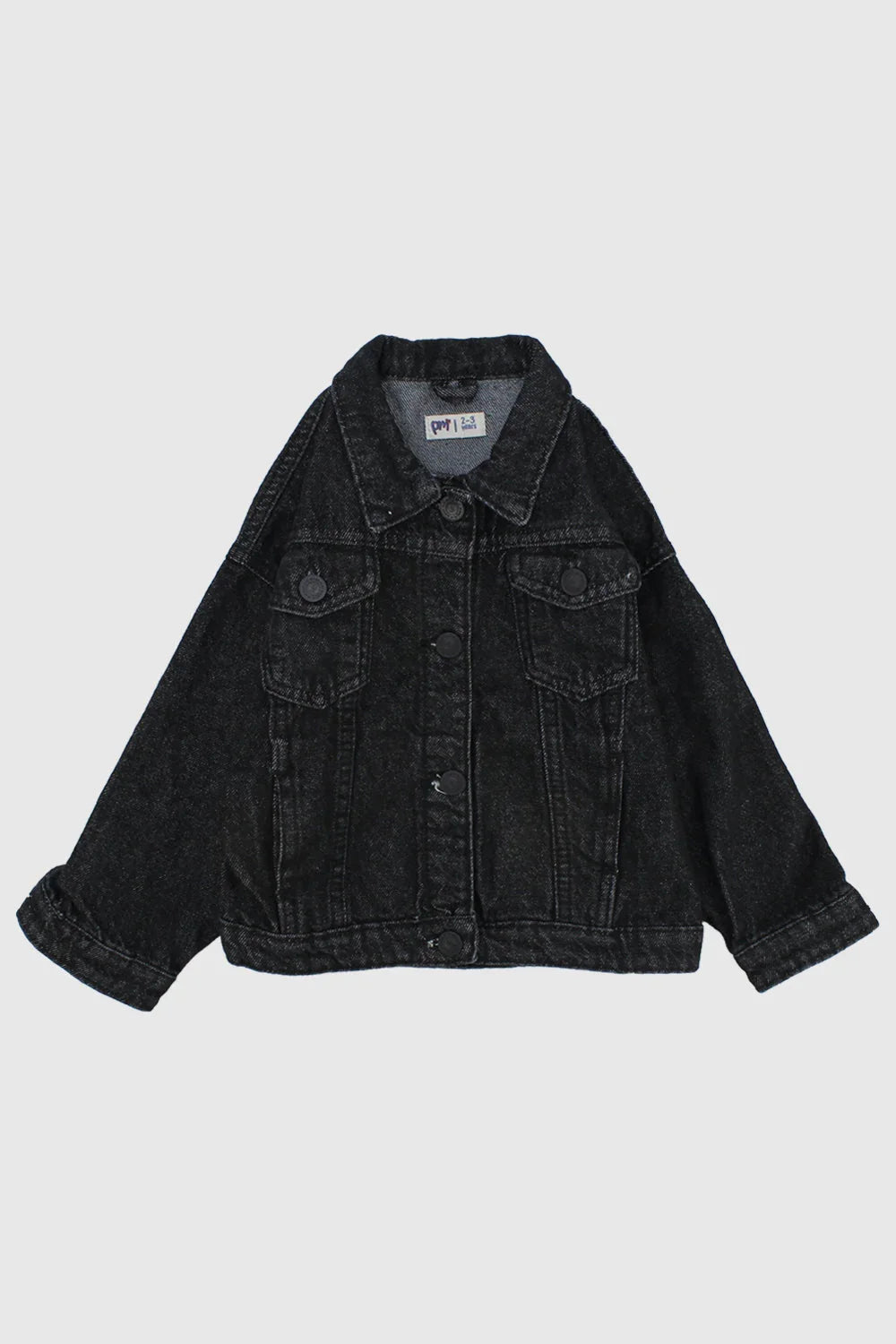 unisex black long-sleeved jean jacket - playmore