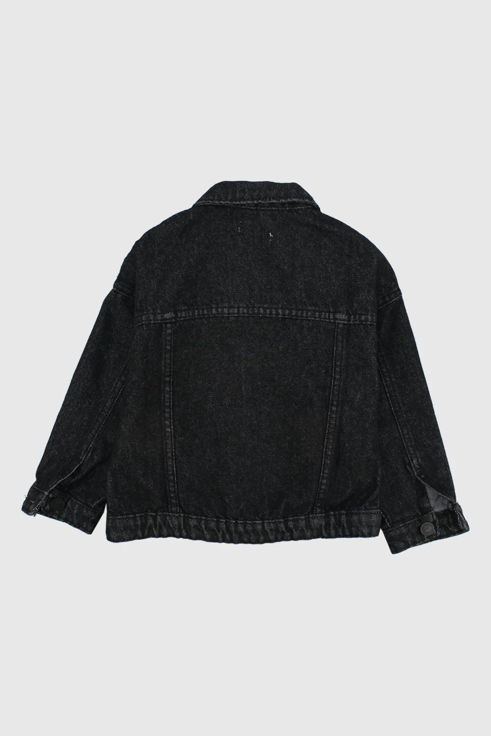 unisex black long-sleeved jean jacket - playmore