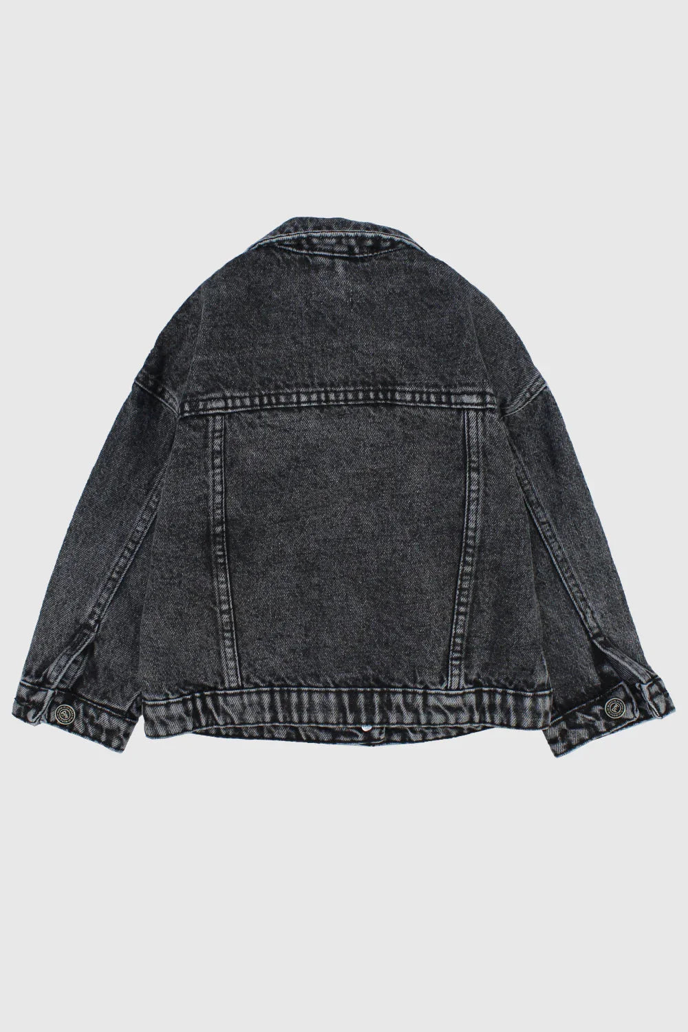 unisex grey long-sleeved jean jacket - playmore